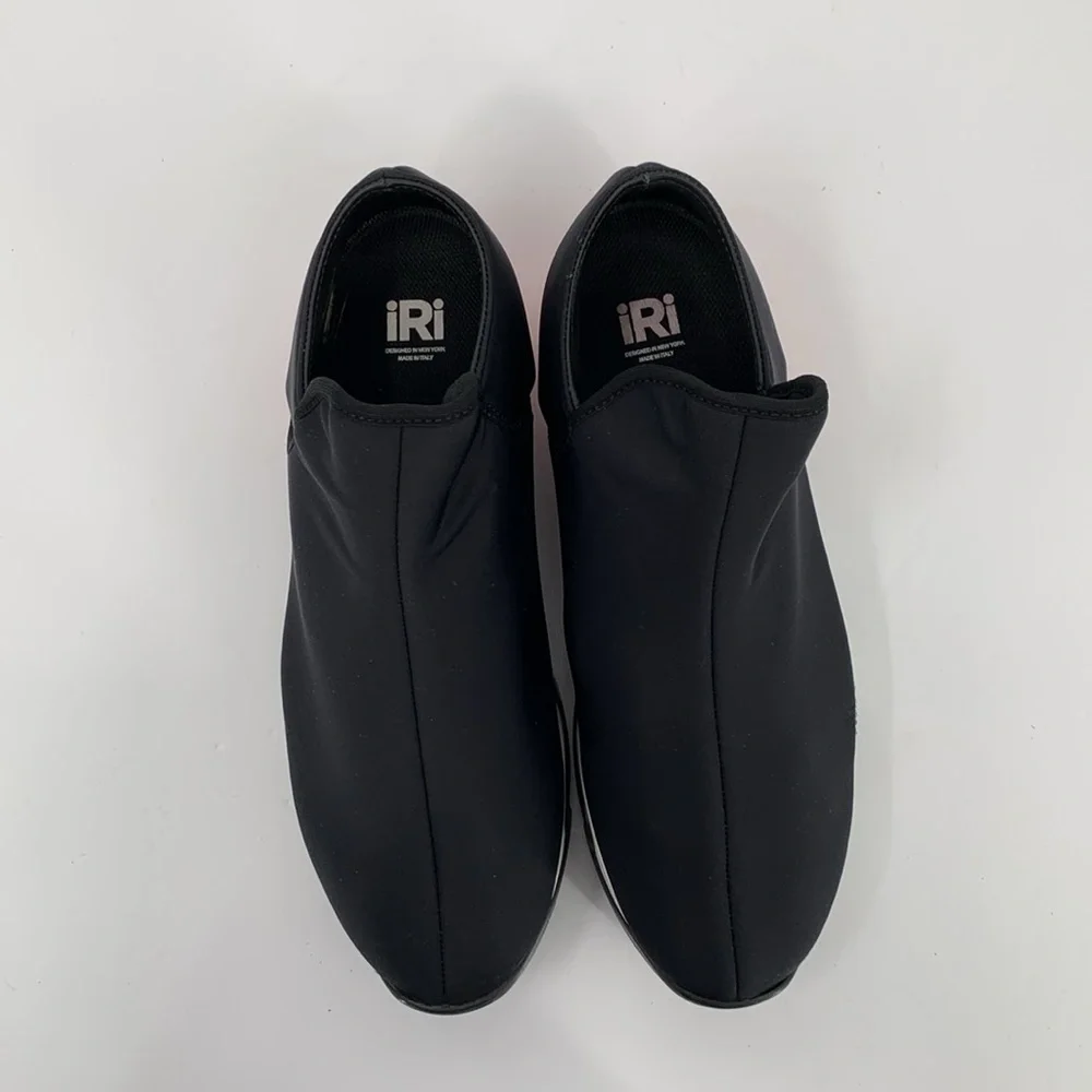 IRI NYC Wes Neoprene slip-on sneaker shoe black red heel comic new 40.5 10 10.5